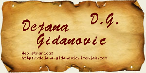 Dejana Gidanović vizit kartica